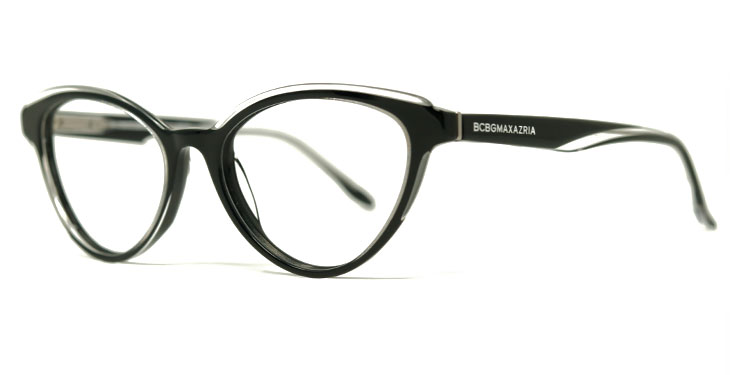 BCBGMAXAZRIA Womens Frame - Daria - Side View - Black Color with clear on the top of the frames