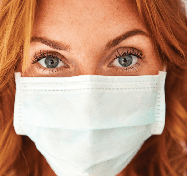 eye care and hygiene tips girl wearing mask